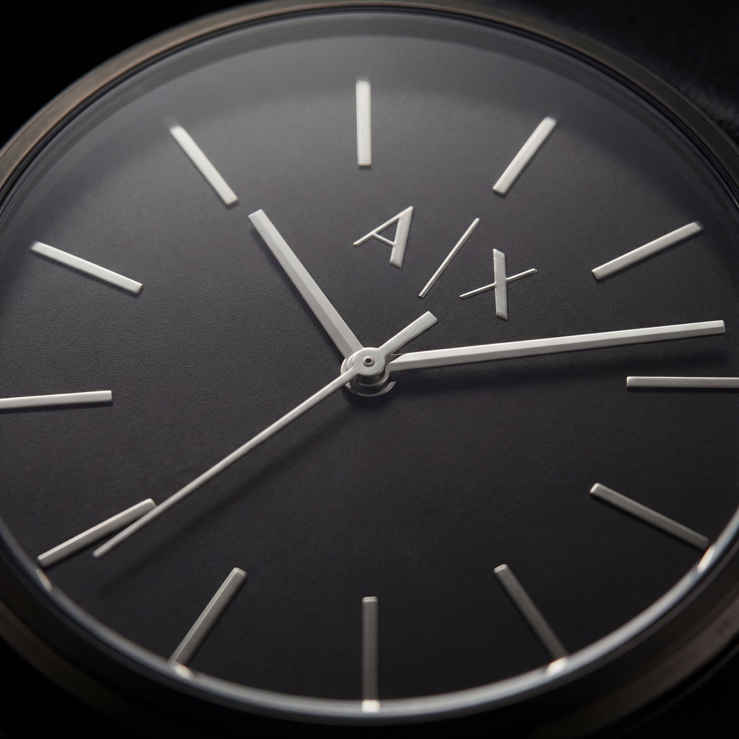 Midnight Black Minimal Leather Strap Watch