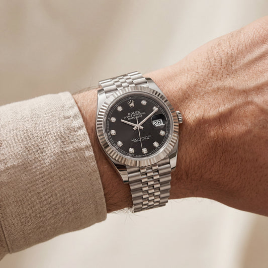 Onyx Black Diamond Dial Steel Watch