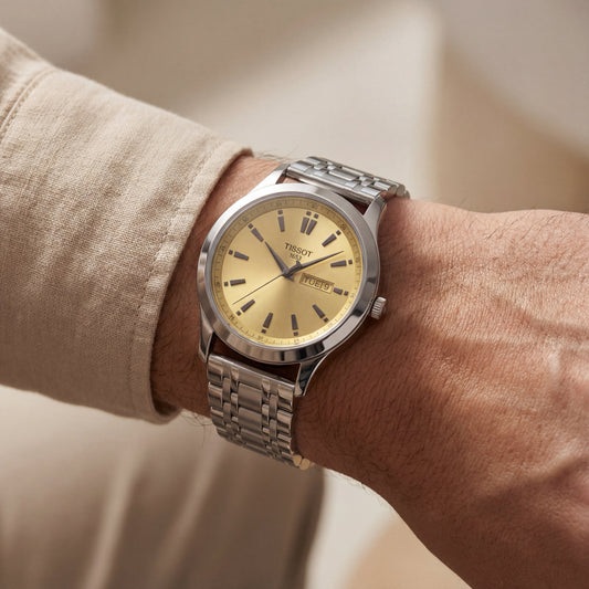 Classic Champagne Dial Steel Men’s Watch