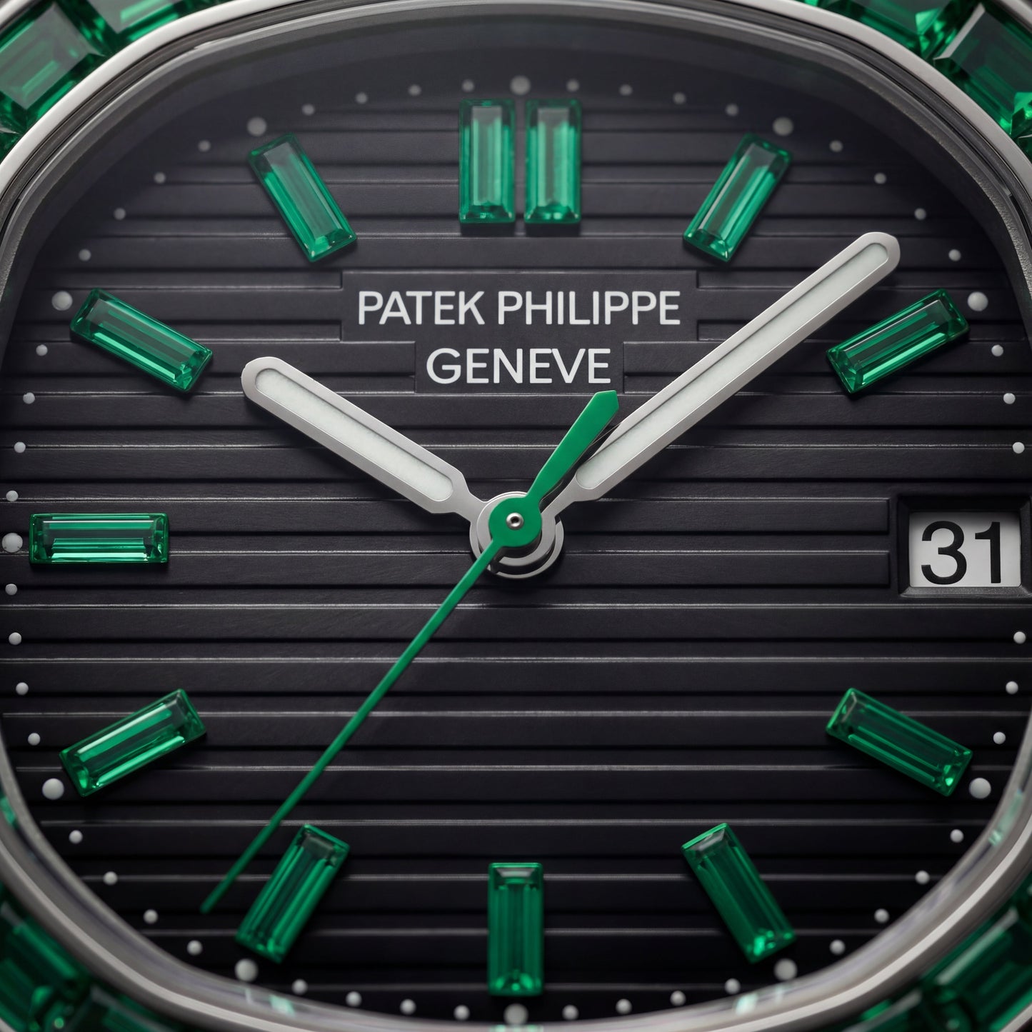 Emerald Bezel Luxury Stainless Steel Watch for Men – Elite Edition
