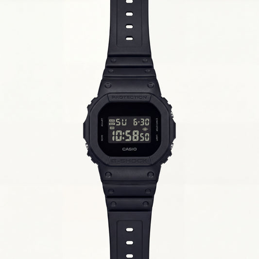 Classic All-Black Digital Men’s Watch with Shock-Resistant Square Case