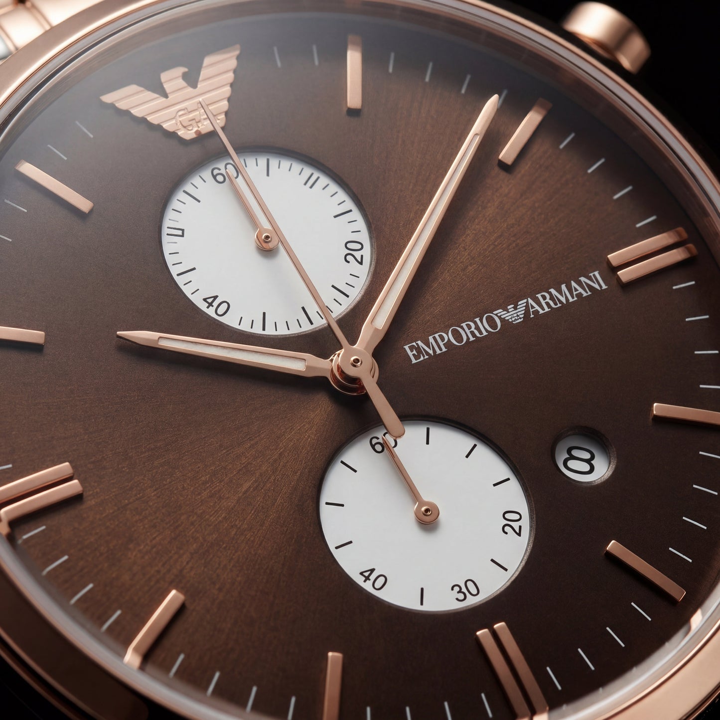 Two-Tone Rose Gold Chronograph Luxury Women’s Watch with Chocolate Brown Dial