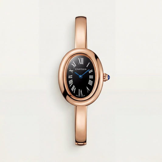 Midnight Oval Roman Dial Bangle Watch – Rose Gold Heritage Luxe Edition