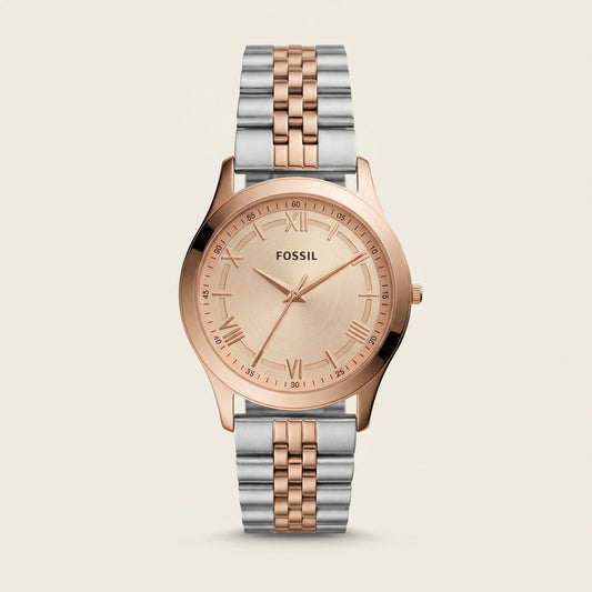 Two-Tone Rose Gold Champagne Dial Classic Quartz Watch