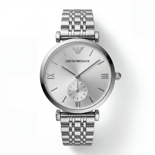 Stainless Steel Silver Sunray Dial Sub-Second Minimalist Luxury Bracelet Watch – Women
