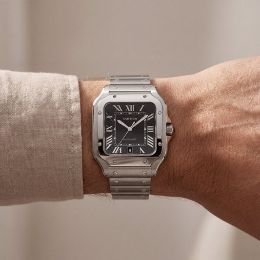 Classic Silver Square Automatic Roman Dial Steel Watch
