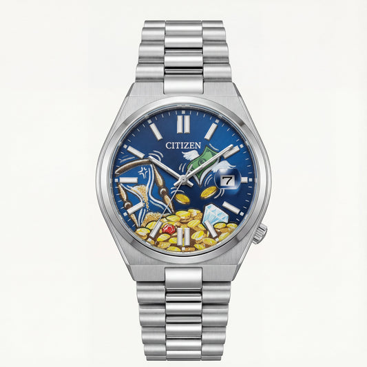 Blue Artistic Fortune Dial Men’s Stainless Steel Watch