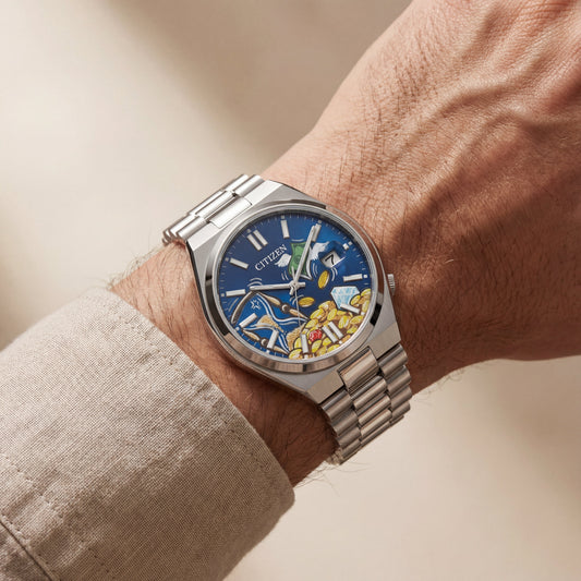 Blue Artistic Fortune Dial Men’s Stainless Steel Watch