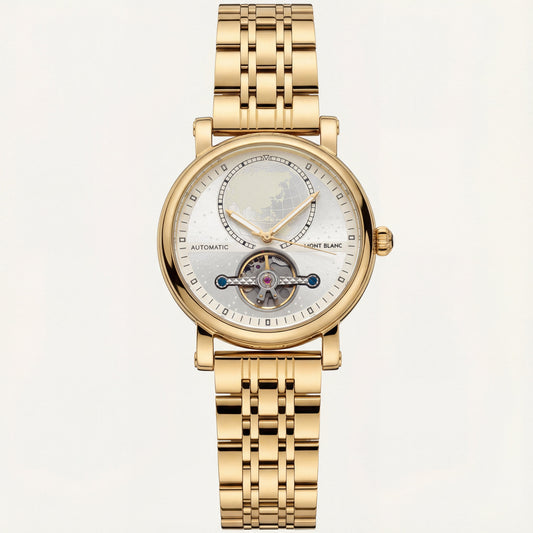 Royal Gold World Dial Open-Heart Automatic Women’s Watch