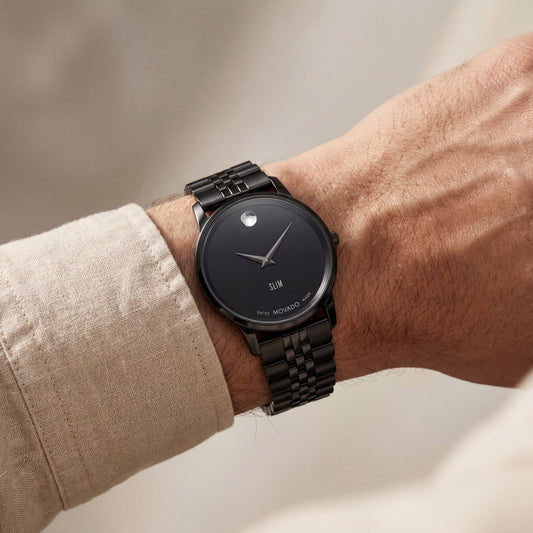 Matte Black Slim Minimalist Men’s Watch