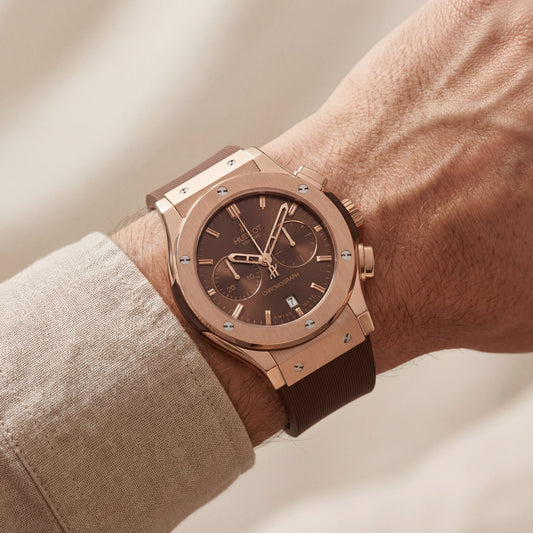 Rose Gold Chronograph Watch – Brown Strap Luxury Edition