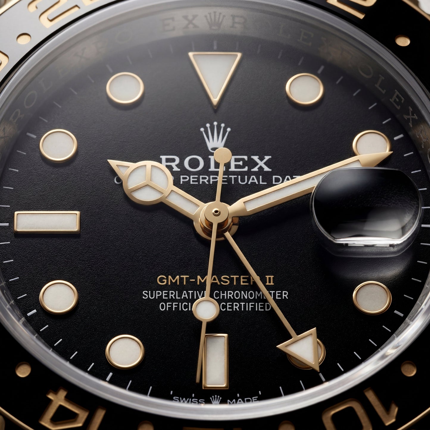 Dual-Tone Steel & Gold GMT Watch – Black Dial Blue Bezel Edition see more