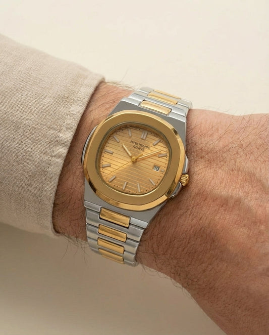Nautiq Gold Champagne Two-Tone Automatic Luxury Watch