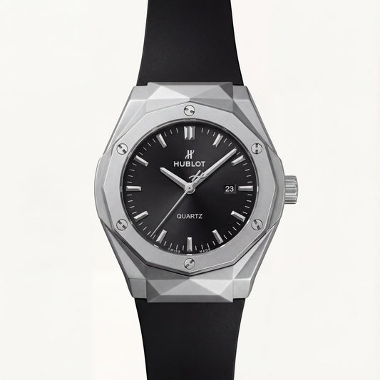 Fusion Octa Black Quartz Silver Sport Watch