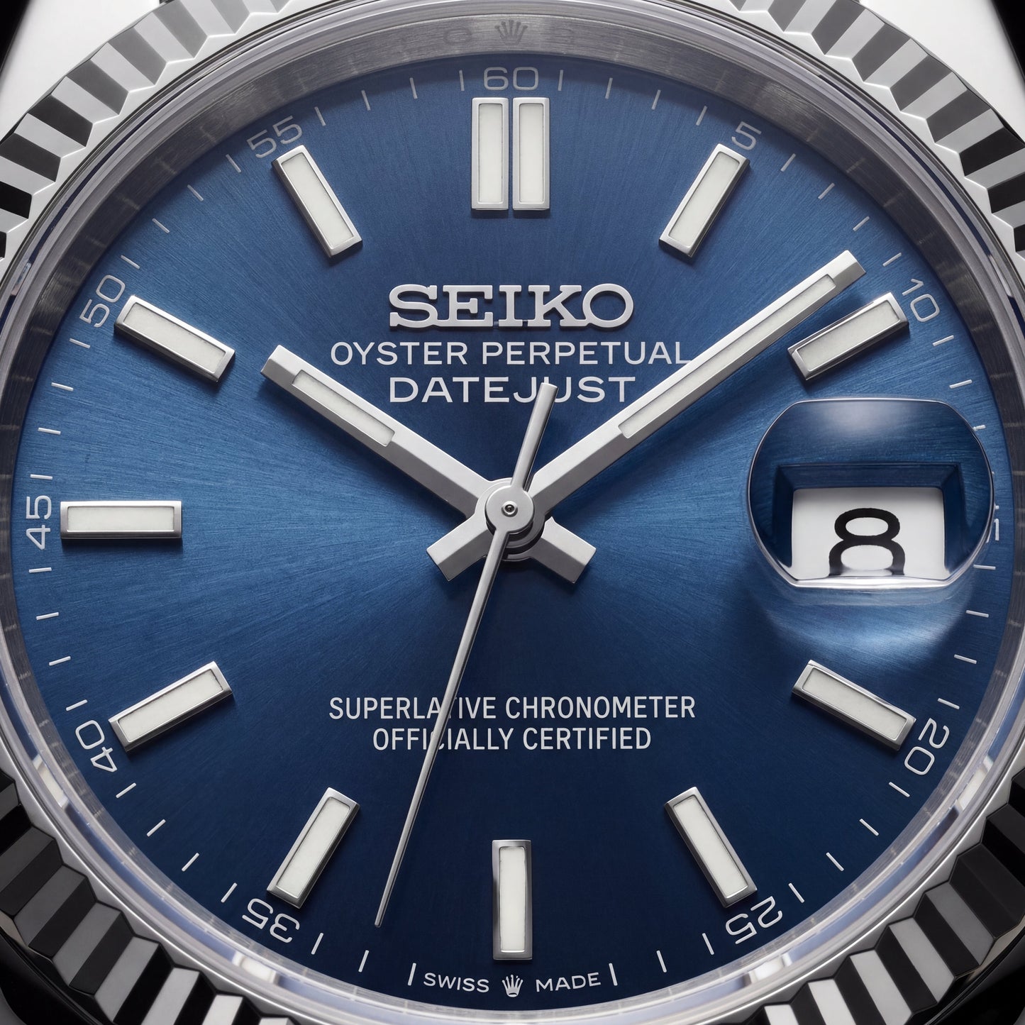 Luxury Stainless Steel Watch Fluted Bezel Blue Sunburst Dial Jubilee Bracelet Premium Automatic Date Watch – Men