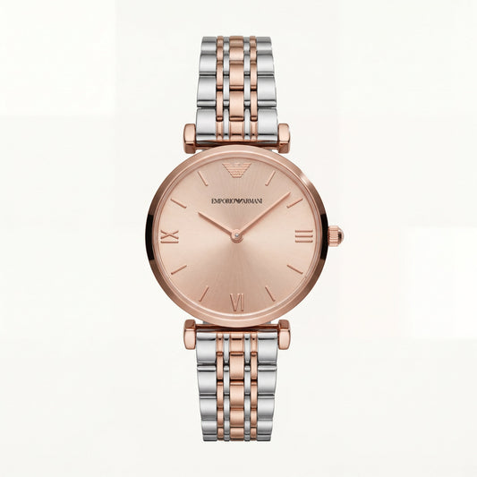 Blush Harmony Minimal Watch – Two-Tone Rose Edition
