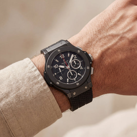 Stealth Black Chronograph Rubber Strap Men’s Watch