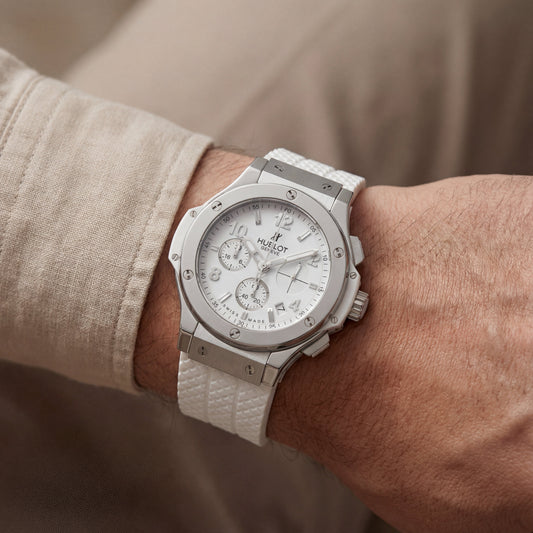 Arctic White Chronograph Steel Sports Watch