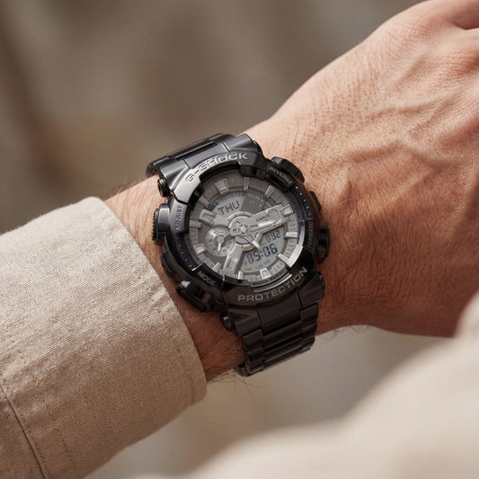 All-Black Digital-Analog Shock Resistant Men’s Sports Watch