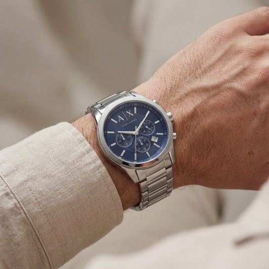Centrix Deep Blue Silver Chronograph Watch