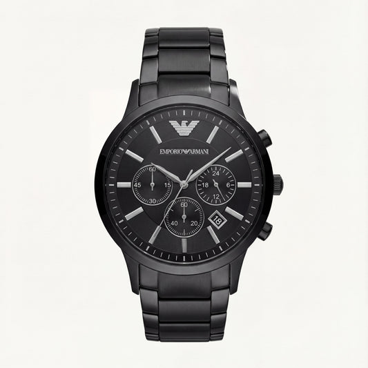 Luxury Full Black Chronograph Style Wrist Watch