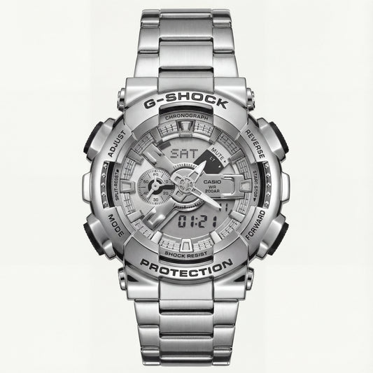 Brushed Steel Heavy-Duty Chronograph Sports Watch