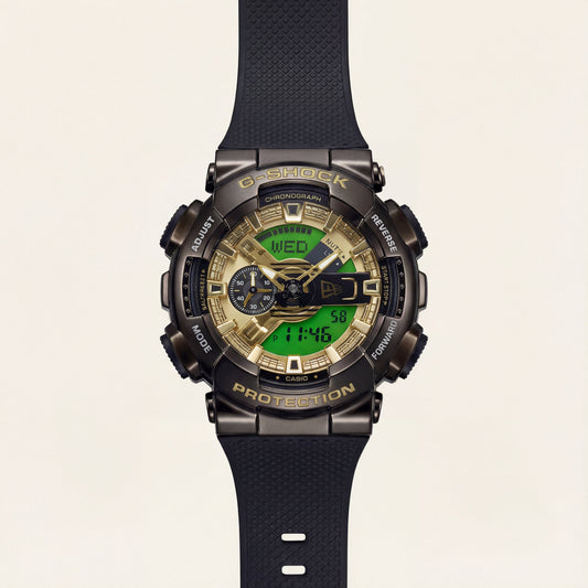 Gold Accent Hybrid Chronograph Tactical Sports Watch
