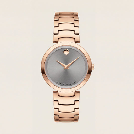 Rose Gold Minimalist Dot Dial Luxury Bracelet Watch – Women