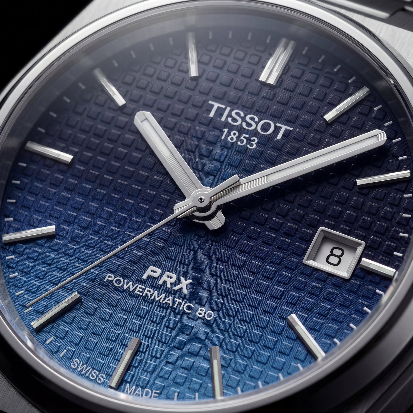 Centrix Navy Blue Waffle Dial Silver Watch