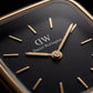 Gold Square Case Black Dial Mesh Strap Watch
