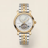 Gold Silver World Dial Open-Heart Automatic Men’s Watch