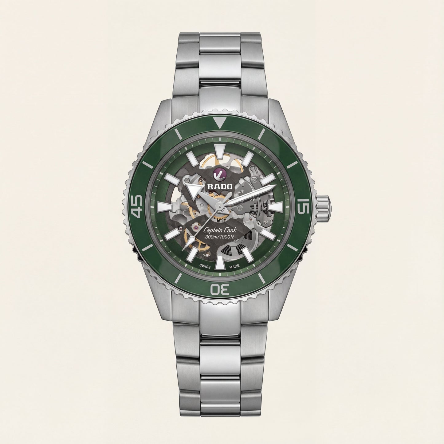 Emerald Green Skeleton Dial Automatic Men’s Watch