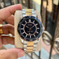 Premium Two-Tone Stainless Steel Sport Watch Black Dial Rotating Bezel Date Display Luxury Watch – Men
