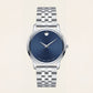 Deep Blue Minimalist Silver Men’s Watch