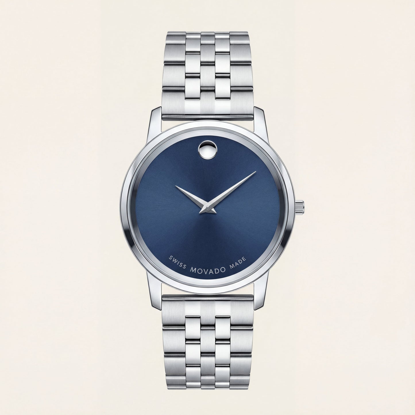 Deep Blue Minimalist Silver Men’s Watch