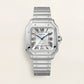 Silver Square Automatic Roman Dial Steel Watch