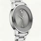 Pure Silver Minimalist Men’s Stainless Steel Watch