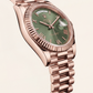 Rose Gold Day-Date Green Sunray Roman Dial Men’s Watch