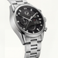 Steel Silver Industrial Chronograph Men’s Watch with Black Dial