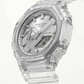 Transparent Case Silver Dial Digital-Analog Sports Watch
