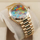 Premium Gold Stainless Steel Watch Sky Blue Multicolor Puzzle Dial Fluted Bezel Statement Luxury Watch – Men