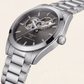 Smoked Silver Open-Heart Automatic Steel Watch