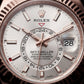 Rose Gold Silver Dial Fluted Bezel Luxury Men’s Watch with Black Strap