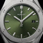 Silver Steel Green Sunburst Dial Luxury Men’s Watch