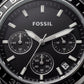 Silver Steel Black Chronograph Dial Men’s Watch
