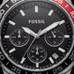 Steel Black Dial Red-Accent Chronograph Men’s Watch