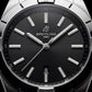 Silver Steel Black Dial Minimalist Men’s Watch