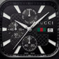 Matte Black Square Chronograph Men’s Watch with Dual Dial Display