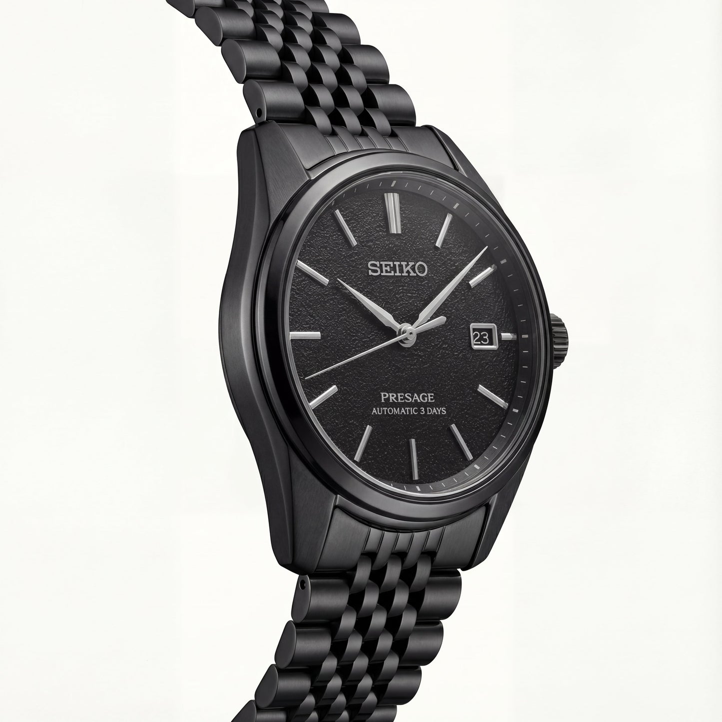 Black Textured Dial Automatic Power Reserve Men’s Watch