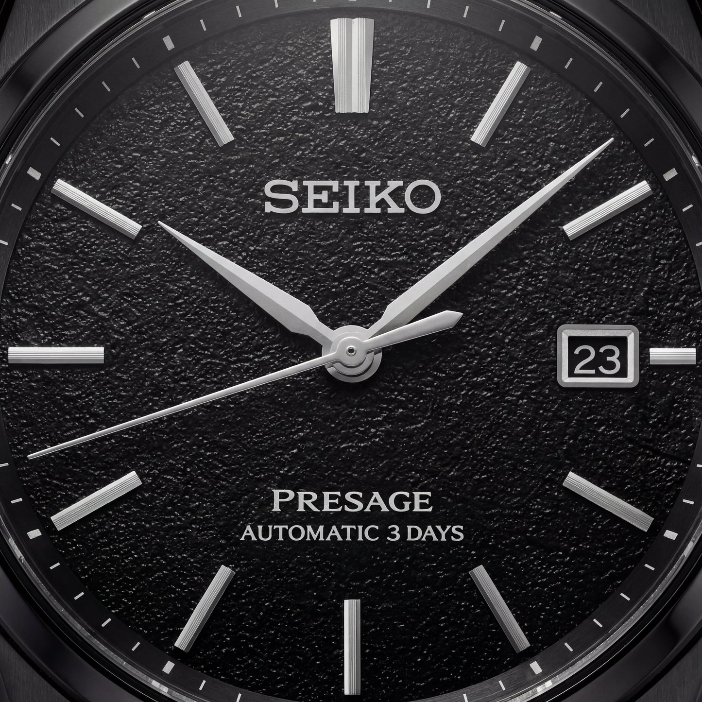 Black Textured Dial Automatic Power Reserve Men’s Watch
